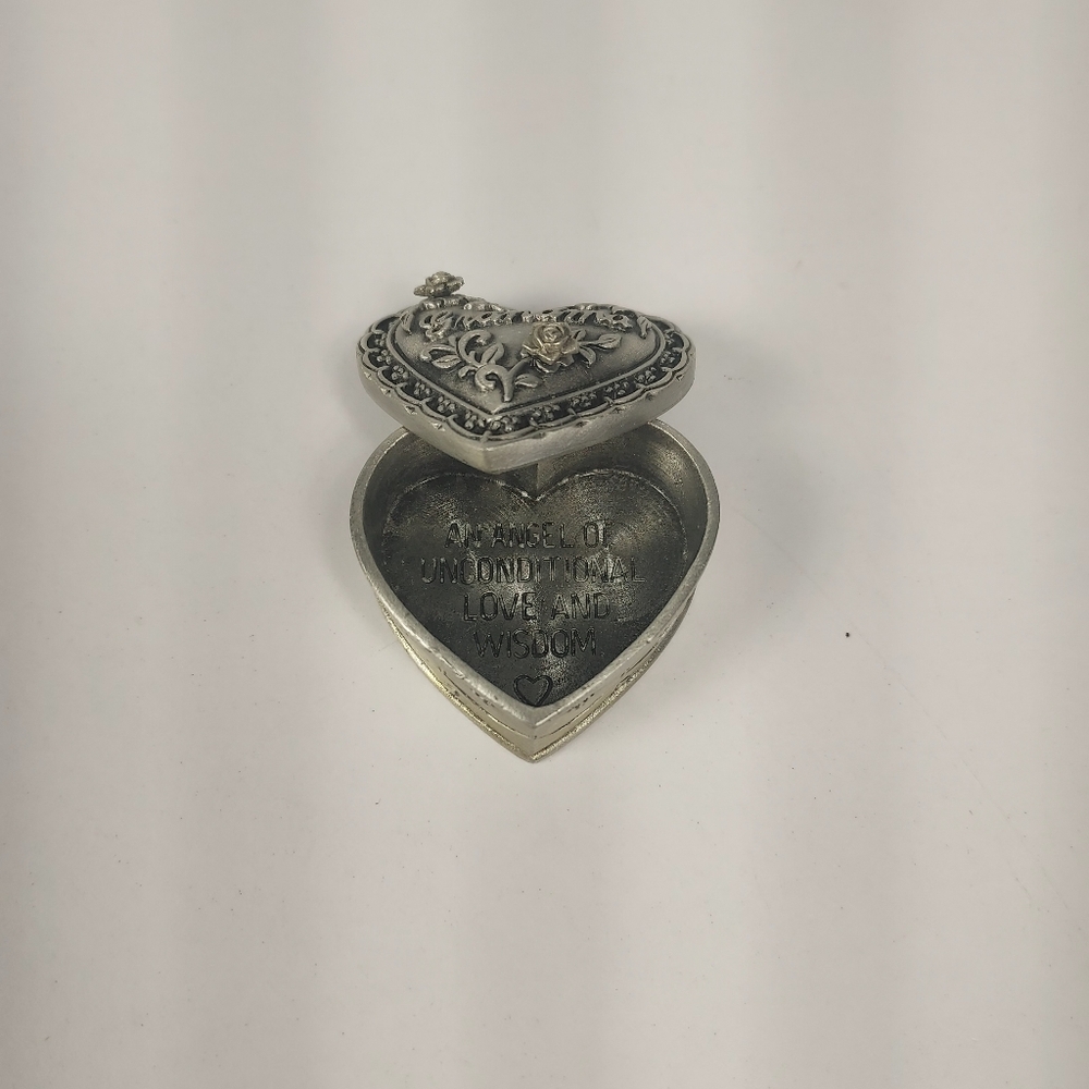 Heart Trinket Box - 'Grandma' Genuine Pewter  Brooch Earrings